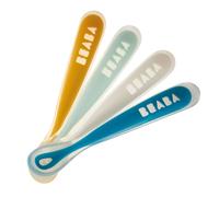 Beaba Lot de 4 cuillères en silicone Storm (différentes couleurs gris-bleu/vert clair/gris clair/bleu foncé ) ; 913413