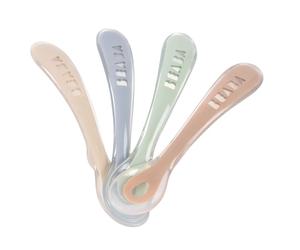 Beaba - Lot de 4 cuillères silicone 2ème âge Natural set
