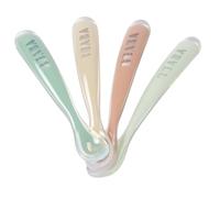 Béaba – Lot de 4 cuillères d'apprentissage en silicone 1er âge – Vert Sauge
