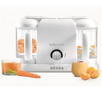 BÉABA, Babycook Duo Robot Bébé 4 en 1 Mixeur-Cuiseur, Cuisson Vapeur rapide 15min, Diversification alimentaire, Petits pots bébé maison, Contenance XXL 2200 ml, White/Silver