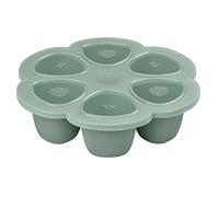Béaba Multiportions Silicone de qualité premium, Résistance thermique extrême, Four et micro-onde, 6 alvéoles indépendantes, Couvercle hermétique, Fabriqué en Italie, Vert Sauge, 6 x 150 ml