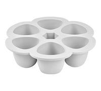 BÉABA, Multiportions Silicone de qualité premium, Résistance thermique extrême, Four et micro-onde, 6 alvéoles indépendantes, Couvercle hermétique, Fabriqué en Italie, 6x90 ml, Gris