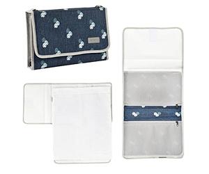 BÉABA Pochette à Langer Bébé avec Matelas de Voyage 100% Coton - Compacte, Pliable, Facile à Transporter - Tapis à Langer, Genève Moonlit Ocean/Jungle