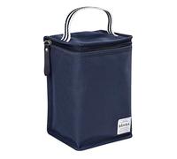 Béaba Pochette repas isotherme bébé – Grand format, pliable, imperméable – Bleu marine/Stripes