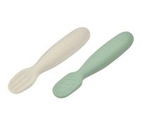 BEABA - Lot de 2 pré-cuillères en silicone sage green/velvet grey