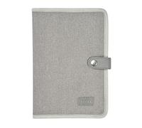 BÉABA, Protège Carnet de Santé, Genève, 2 Poches Intéreieures, Bouton Pression, Tissu Imperméable, Gris chiné
