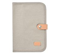 BÉABA, Protège Carnet de Santé, Genève, 2 Poches Intérieures, Bouton Pression, Tissu Imperméable, 100% Coton, Gris perle