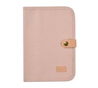 BÉABA, Protège Carnet de Santé, Genève, 2 Poches Intérieures, Bouton Pression, Tissu Imperméable, 100% Coton, Rose Poudré