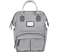 BÉABA, Sac à Dos à Langer/Voyage Multifonctionnel pour Bébé, Grande capacité de rangement, Multiples poches, Tapis à langer inclus, Grande ouverture, Poches isothermes,Sac Wellington, Gris chiné