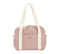 BÉABA, Sac à Langer pour Bébé, Multiples Compartiments, 10 poches, Glissière trolley-valises, Bandoulière, Pochette isotherme, Matelas , Déperlant, Contenance 16L, Paris, Rose Poudré