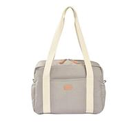 BÉABA, Sac à Langer pour Bébé, Multiples Compartiments, 10 poches, Glissière trolley-valises, Bandoulière, Pochette isotherme, Matelas à Langer, Déperlant, Contenance 16L,Gris perle