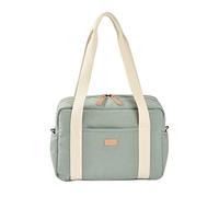 BÉABA, Sac à Langer pour Bébé, Multiples Compartiments, 10 poches, Glissière trolley-valises, Bandoulière, Pochette isotherme, Matelas à Langer, Déperlant, Contenance 16L, Sac Paris, Vert Sauge