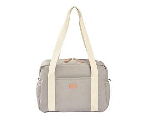 BÉABA, Sac à Langer pour Bébé, Multiples Compartiments, 10 poches, Glissière trolley-valises, Bandoulière, Pochette isotherme, Matelas à Langer, Déperlant, Contenance 16L,Gris perle