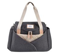 BÉABA, Sac à Langer Sydney II, Modulable, Grande contenance, Rangements multiples, espace à cocoon, Pochette repas isotherme, Système attache poussettes, Anses transport, Gris chiné foncé