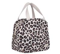 BEABA, Sac repas isotherme pour les repas de bébé/enfants, Lunchbox, Garde au chaud/frais, Grande Contenance 5L, Tissu impérméable, Pochette avant, Matière souple, Leopard Clay