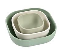 BÉABA Set de 3 Bols Gigognes en Silicone, Vaisselle Enfant, Emboîtables, Évolutif, Ergonomique, Matière Saine, Durable