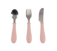 Béaba Set de 3 couverts d'apprentissage Inox – 2e âge dès 12 mois – Prise en main – Barbe à papa