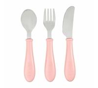 Beaba set de couverts en acier inoxydable avec couteau, fourchette & cuillère - vieux rose ; 913462