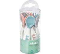 Béaba Set Premiers Couverts Ergonomiques 6 Cuillères + 4 Fourchettes +8 Mois Gris/Bleu/Rose