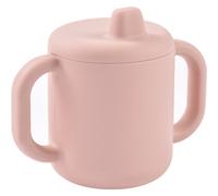 Béaba Tasse d'apprentissage bébé Barbapapa - Silicone 100%, Bec souple, Poignées larges