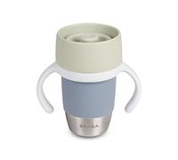 BÉABA, Tasse d’Apprentissage Inox Click & Drink - Tasse 360° Sans Valve, Anti-Fuite, Anti-Renversement, Évolutive, Ouverture 1 Clic, Gobelet Bébé Enfant, 240 ml, Galet