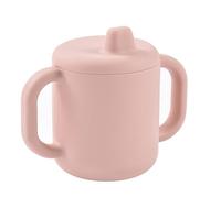 Béaba Tasse d'Apprentissage Bébé, Fonction Biberon/Tasse, 100% Silicone de Haute Qualité, Larges poignées, Facilite la prise en main, Ergonomique, Bec Souple, Barbapapa