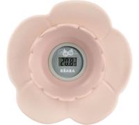 Béaba Thermomètre de bain Lotus – numérique multifonctions, prise température pièce & bain, Old Pink