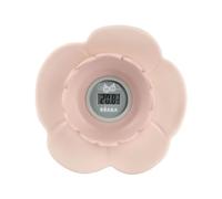 Béaba Thermomètre de bain Lotus – numérique multifonctions, prise température pièce & bain, Old Pink