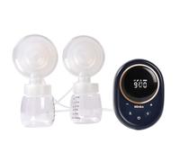 BÉABA, Tire lait electrique Double, Utilisation Semi Allongée, 3 Modes, 9 Niveaux, Silencieux, Grande Contenance 180mL, Veilleuse, Minuterie, Fonction Mémoire, 6 séances, Charge USB C, Night blue