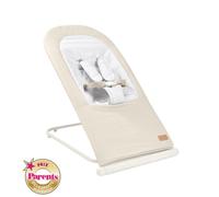 BÉABA, Transat Pliable, 3 inclinaisons en 1 Bouton, Ultra Compact et Fin, Eazy Relax - Greige