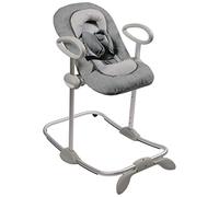BEABA, Transat Up and Down III, Transat Réglable en Hauteur, Unisexe pour Bébé et Enfants, 3 Positions d'Inclinaison, Harnais Sécurité 5 Points, Réducteur de Naissance, Gris Chiné