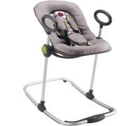 BÉABA, Transat Up & Down I Bébé, Réglable par Simple Pression, Noir/Gris | 4 Hauteurs, 3 Inclinaisons, Chaise Haute Unisexe pour Bébé et Enfants, Réducteur de Naissance, Harnais 5 Points, Confortable