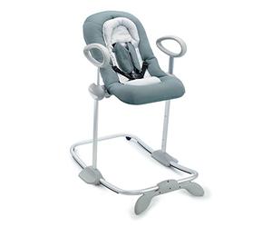 BÉABA, Transat Up & Down IV, Transat Réglable en Hauteur, Unisexe pour Bébé et Enfants, 3 Positions d'Inclinaison, Harnais Sécurité 5 Points, Réducteur de Naissance, Cosy mineral