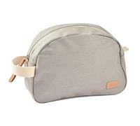 BÉABA, Trousse de toilette Bebe, Trousse de Soin bebe, Sac Geneve, Tissu Impermeable, 2 poches intérieures, 100% Coton, Gris Perle
