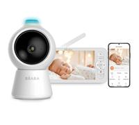 BÉABA Zen Smart AI - Babyphone Vidéo Connecté 3 en 1 avec Caméra 360° Full QHD 4MP, Écran HD 720p, Application Mobile, IA Détection Retournement, Vision Nocturne, Veilleuse, Talkie-Walkie, VOX, Blanc