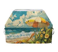 Beach Art Housse de protection pour barbecue à gaz 165,1 cm, imperméable, résistante à la décoloration et aux UV, avec cordon de serrage réglable pour protéger de la poussière et du vent