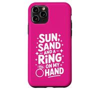 Beach Bachelorette Sun Sand and a Ring on My Hand Coque pour iPhone 11 Pro