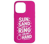 Beach Bachelorette Sun Sand and a Ring on My Hand Coque pour iPhone 14 Pro Max