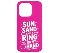 Beach Bachelorette Sun Sand and a Ring on My Hand Coque pour iPhone 15 Pro