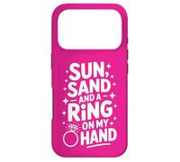 Beach Bachelorette Sun Sand and a Ring on My Hand Coque pour iPhone 17 Pro
