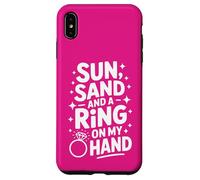 Beach Bachelorette Sun Sand and a Ring on My Hand Coque pour iPhone XS Max