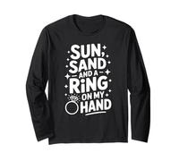 Beach Bachelorette Sun Sand and a Ring on My Hand Manche Longue