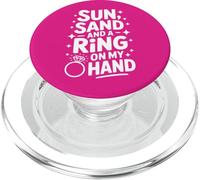 Beach Bachelorette Sun Sand and a Ring on My Hand PopSockets PopGrip pour MagSafe