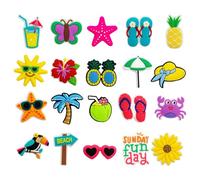 Beach Bag charmms Set Of 20 - Summer Surf PVC Handbag Accessories | Detachable Decorative Pendants For Girls & Women, Vacation Purse Decor