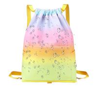 Beach Bag, Drawstring Backpack Bag, Large Capacity Portable Tote, Breathable Lightweight Gym Sack for Swimming, Water Sports, Casual Travel, Outdoor Use, Family Friends Activities