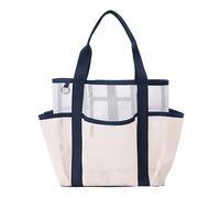 Beach Bag, Foldable Airplane Cosmetic Pouch, Large Breathable Mesh Storage, Portable Toy and Cosmetic Organizer for Camping, Poolside Lounging, Yoga, Fishing Trips, Picnics, 157g Navy Blue Light Pink