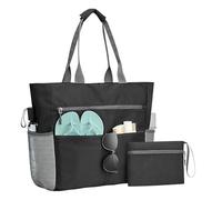 Beach Bag, Waterproof Market Tote, Foldable Sandproof Organizer Pouch, Spacious Grocery Picnic Carrier, Ideal for Boats, Water Bottles, Sunglasses, Travel, Women’s Trips, Vacation Adventures