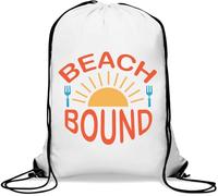 Beach Bound Sac de sport minimaliste avec logo soleil et fourche Blanc