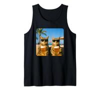 Beach Cats Drinking Beer Meme Funny Summer Waiter Bar Man Débardeur
