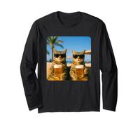 Beach Cats Drinking Beer Meme Funny Summer Waiter Bar Man Manche Longue